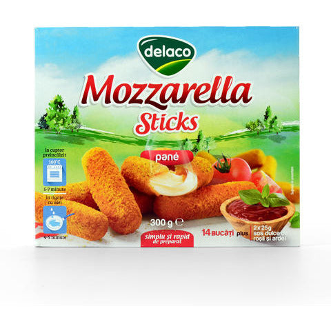 Delaco Mozzarella Sticks Pane, 300G