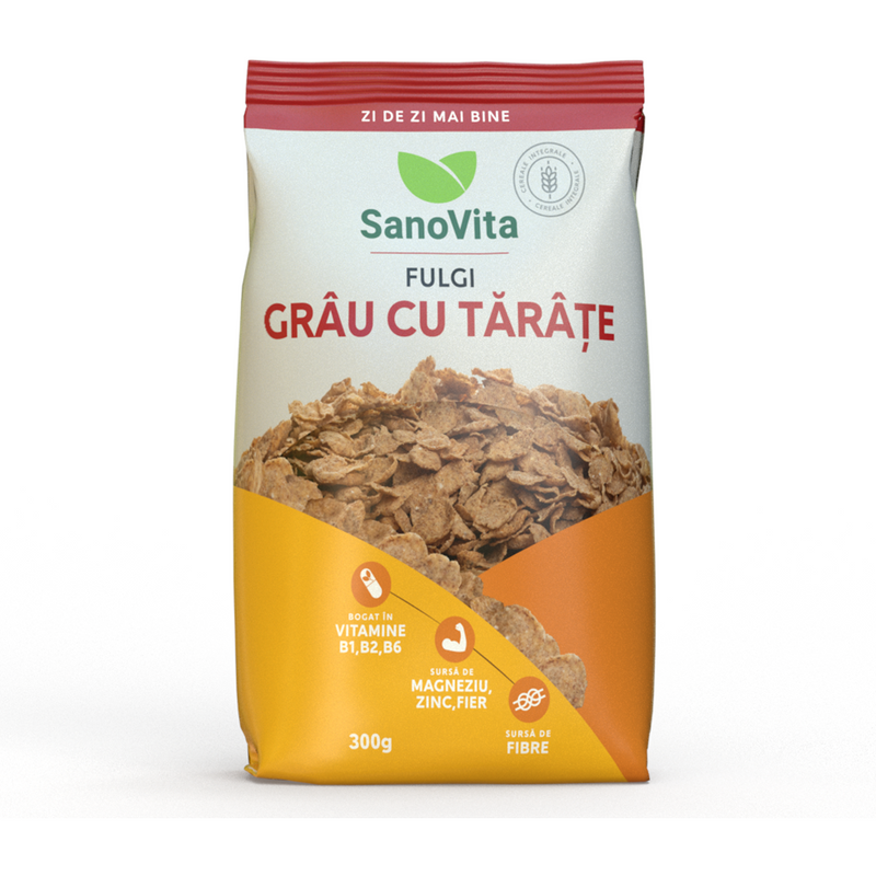 Fulgi de grau cu tarate, 300g