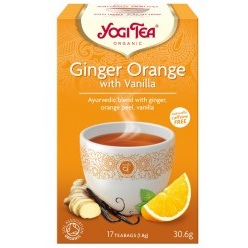 Yogi Tea ceai Bio ghimbir, portocale si vanilie, 17 pliculete 30.6gr