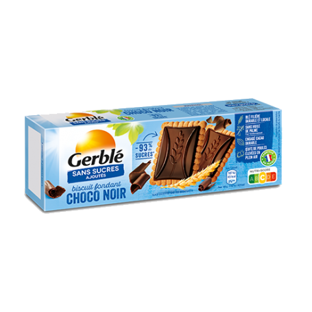 Gerble fara zahar adaugat biscuiti tableta cioco neagra, 126g