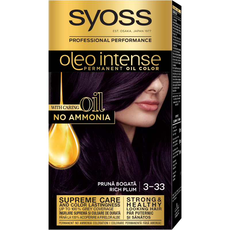 Vopsea permanenta cu ulei Syoss Oleo Intense 3-33 Pruna Bogata