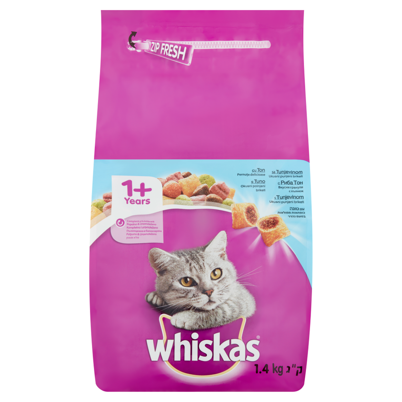 Whiskas hrana uscata cu ton, 1,4kg