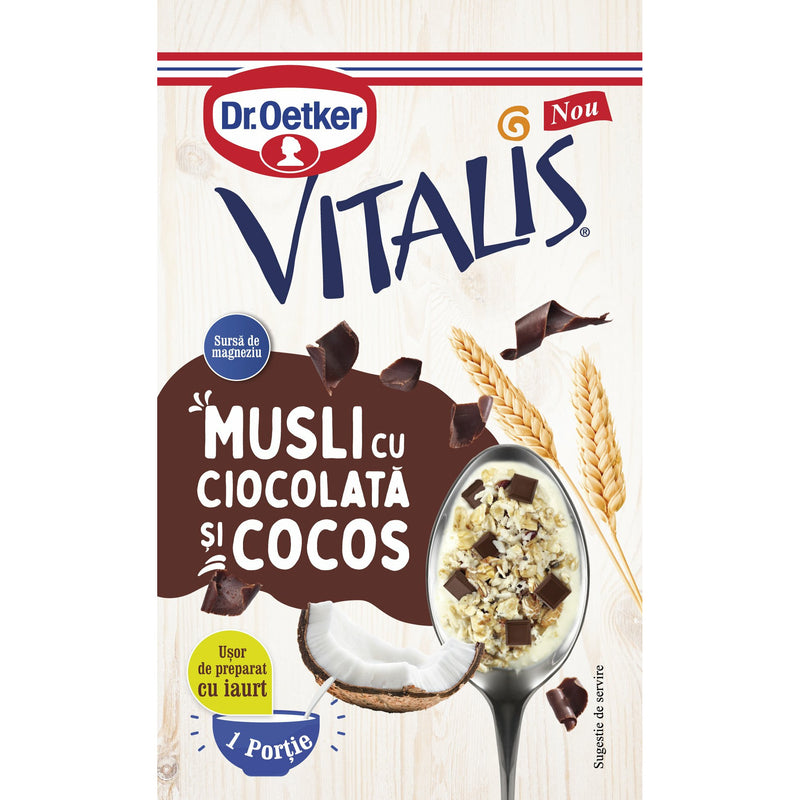 Dr.Oetker Vitalis Musli cu Cocos si Ciocolata, 43g