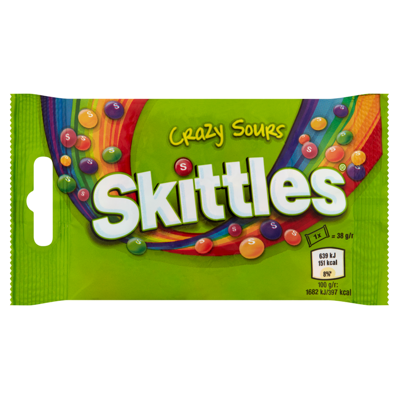 Skittles crazy sours bags, 38 g