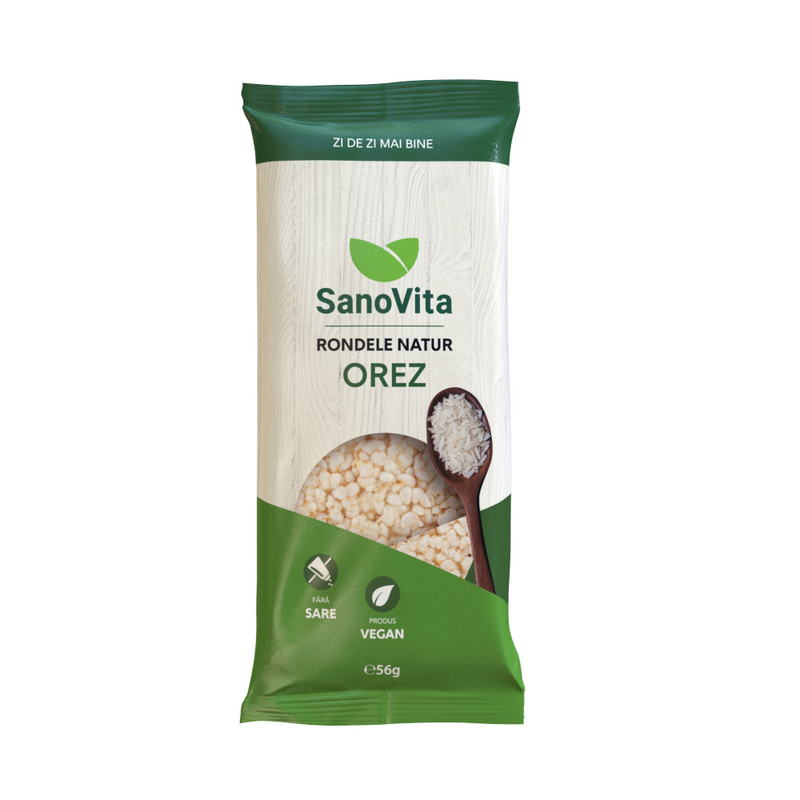 SanoVita Rondele simple din orez, 56g