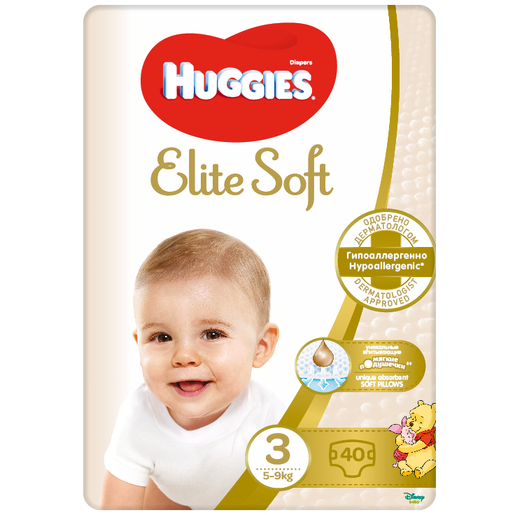 Elite Soft Jumbo JR scutece  marimea 3, 5-9 kg, 40 bucati