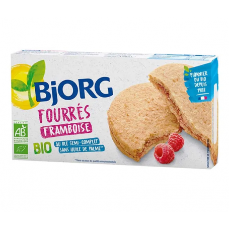 Bjorg eco biscuiti umpluti cu  zmeura, 175g