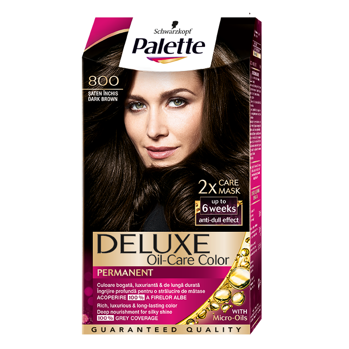 Vopsea de par permanenta Palette Deluxe 800 Saten Inchis, 135 ml