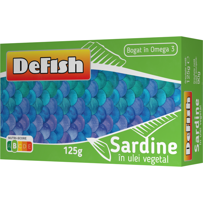Defish sardina in ulei, 125 g