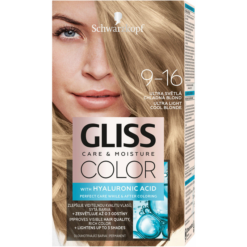 Vopsea de par Gliss Color 9-16 Blond Rece Ultra Deschis, 143ml