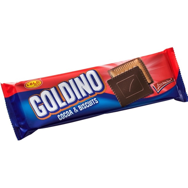 Biscuiti premium Goldino cu talpa de ciocolata, 110 g