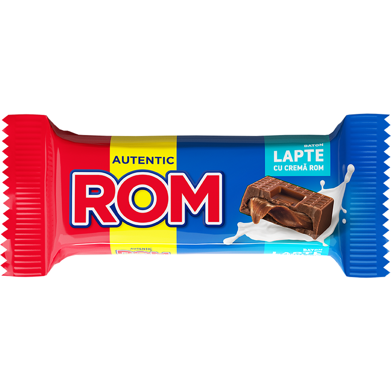 Rom baton de ciocolata cu lapte si crema de rom 30 g