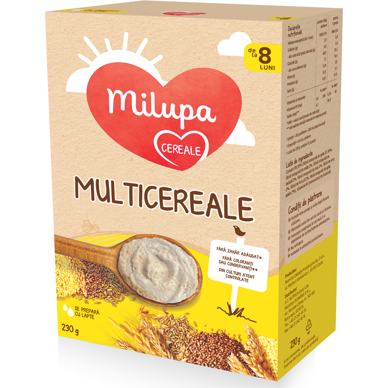 Milupa Multicereale de la 8 luni, 230 g