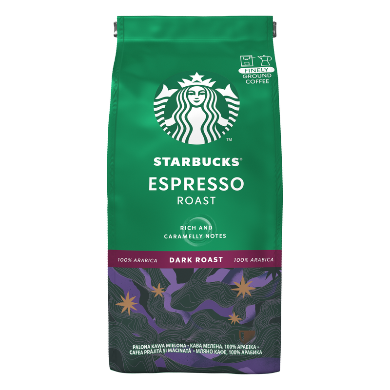 Starbucks Espresso Roast, prajire intensa, cafea prajita si macinata, punga 200g