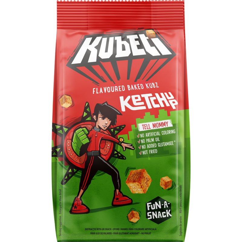 Kubeti cuburi din paine coapta aroma de ketchup, 60g