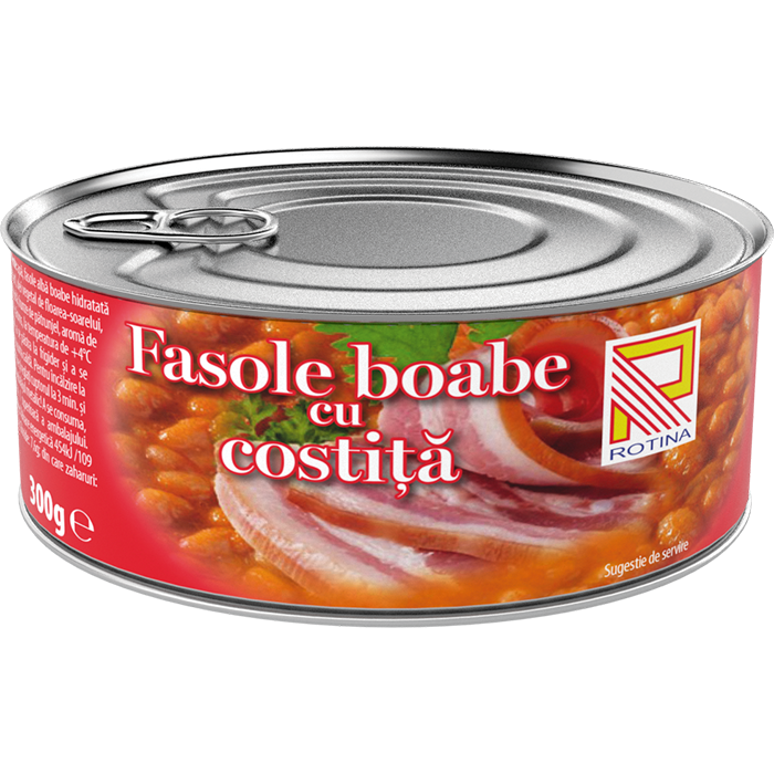 Rotina fasole boabe cu costita, 300g