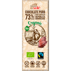 Chocolates Sole Mini tableta ciocolata neagra BIO 73% cacao, 25 g