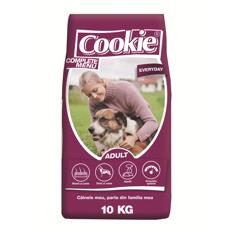 Cookie, Everyday Complete Menu Adult, hrana uscata caini, 10 kg