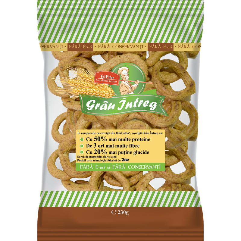 Vel Pitar covrigi Grau Intreg, 230g