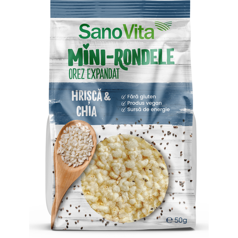Mini-rondele din orez cu hrisca, chia cu sare - sharing pack, 50g