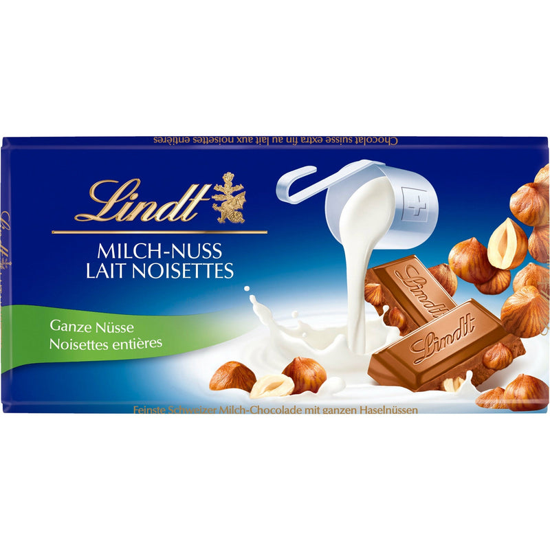 Lindt Swiss Classic Ciocolata elvetiana cu lapte si bucati de alune de padure, 100g