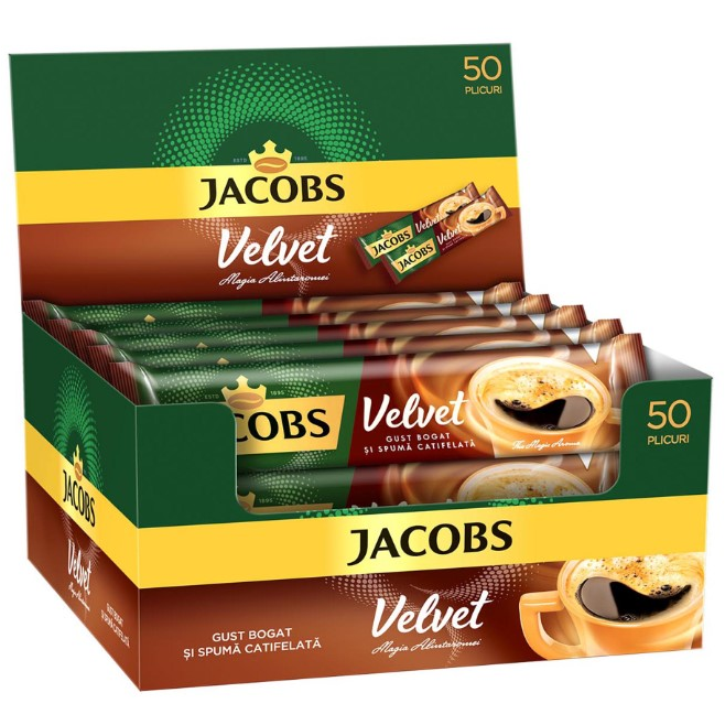 Jacobs Velvet cafea solubila, 1.8g x 50 plicuri