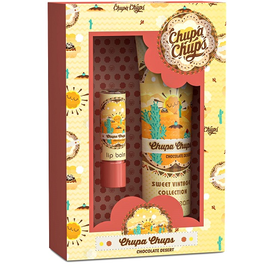 Chupa chups set cadou chocolate desert vintage (lip balm+hand cream 50 ml)