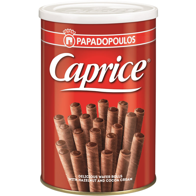 Caprice rulouri de napolitane crocante umplute cu pasta de alune de padure si cacao, 400 gr