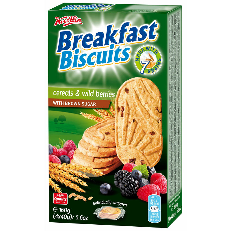 Breakfast biscuiti cereale & fructe de padure, 160 g