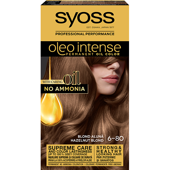 Vopsea de par permanenta fara Amoniac Syoss Oleo Intense 6-80 Blond Aluna