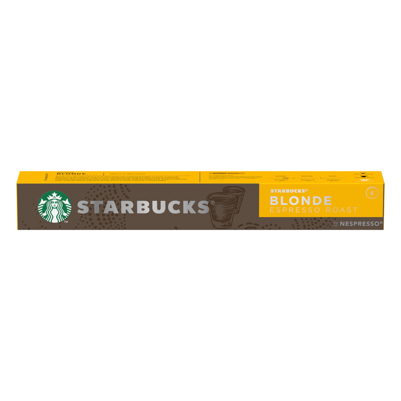 Starbucks Blonde Espresso Roast by Nespresso, capsule cafea, prajire usoara, cutie cu 10 capsule, 53g