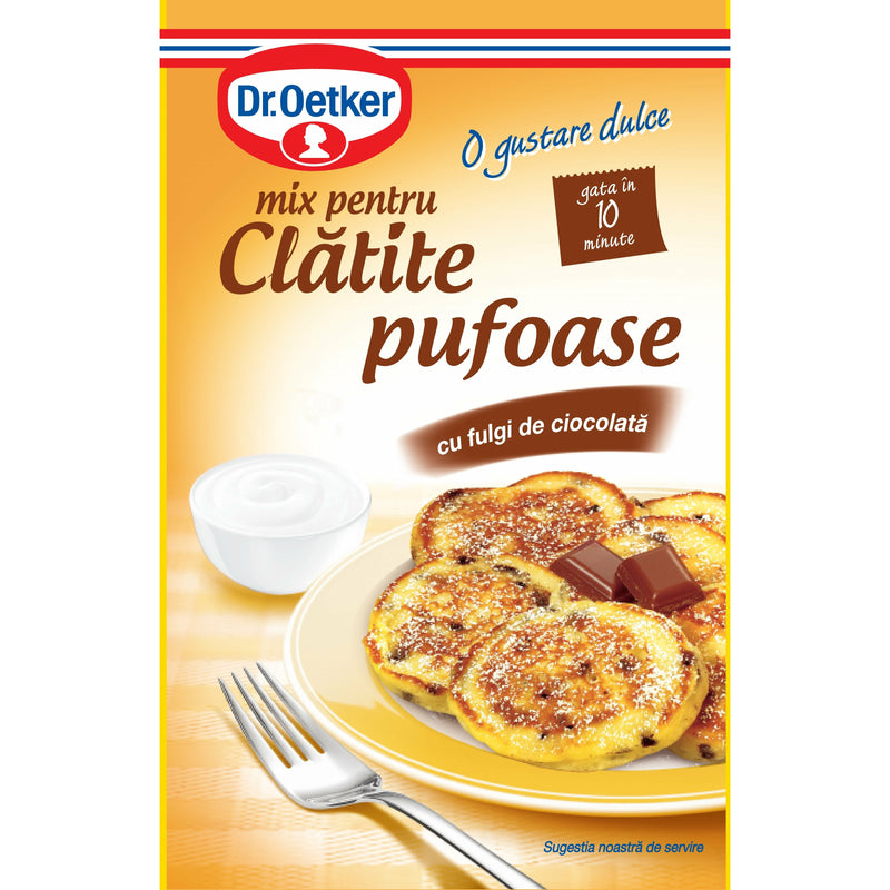 Dr.Oetker Mix pentru Clatite Pufoase cu fulgi de Ciocolata, 160g