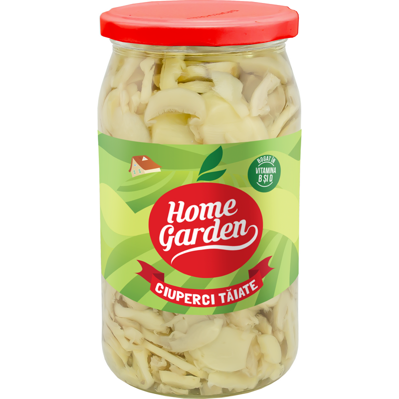 Home Garden ciuperci taiate borcan, 800 ml