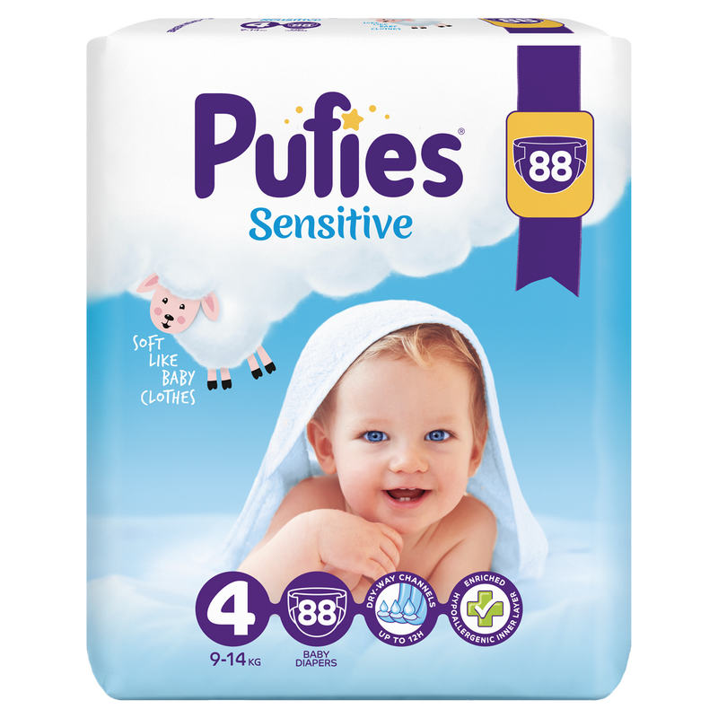 Pufies sensitive big pack maxi, 88 bucati