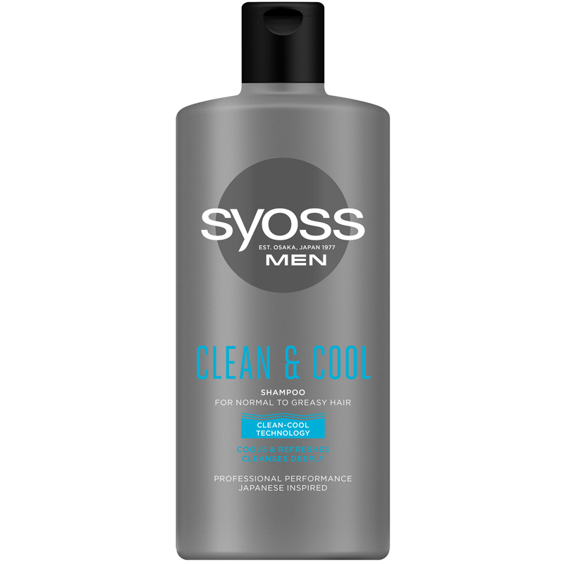 Sampon Syoss Men Clean & Cool, pentru par normal spre gras, 440ML