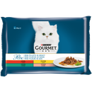 GOURMET PERLE cu Vita/Pui/Iepure/Somon in sos, hrana umeda pentru pisici, 4 x 85 g
