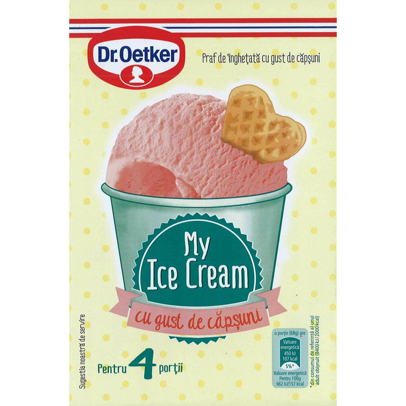 Dr.Oetker Praf de Inghetata cu gust de Capsuni, 67g