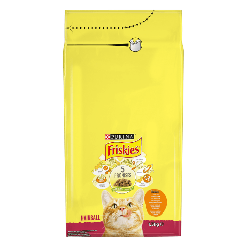 FRISKIES HAIRBALL Pisica cu Pui si Legume, 1.5 kg