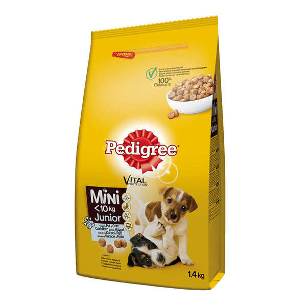 Pedigree Junior orez si pui, 1.4kg