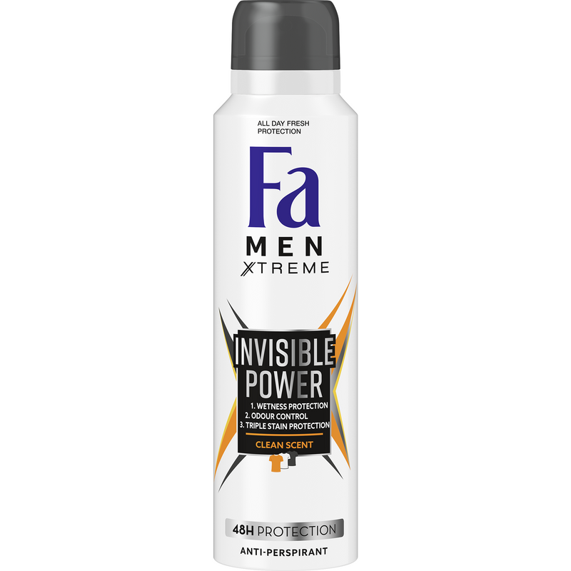 Deodorant spray Anti-perspirant Fa Men Xtreme Invisible Power, formula vegana, 150 ml
