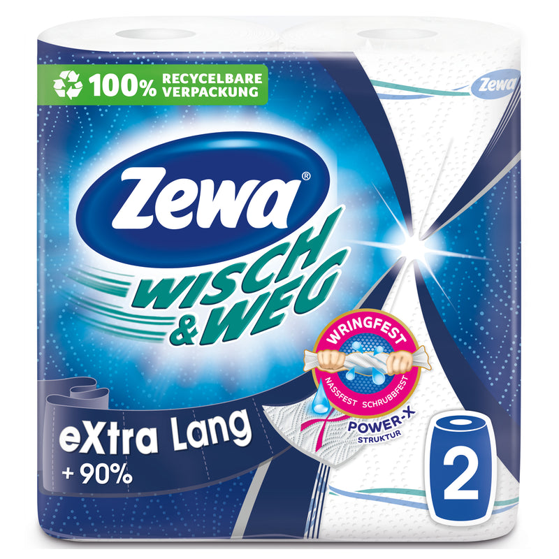 Prosoape de hartie Zewa Wisch&Weg Original Extra Long, 2 straturi, 2 role, 86 foi