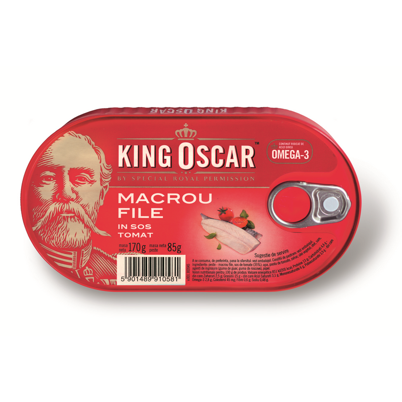 King Oscar-macrou in sos tomat, 170g