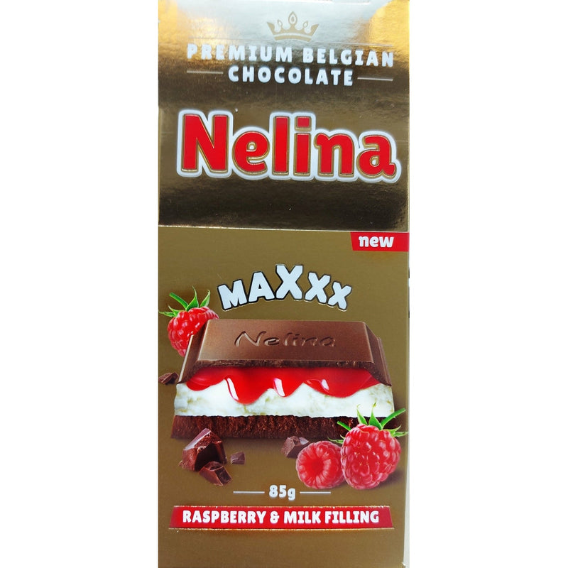 NELINA MAX Ciocolata cu crema lapte si zmeura, 85g
