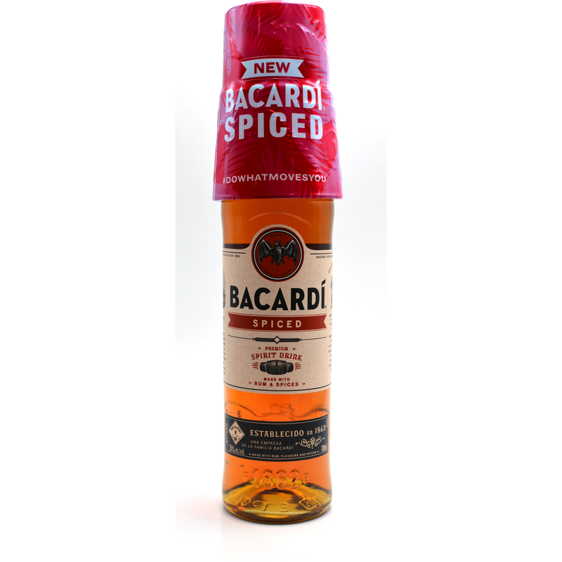 Bacardi Spiced rom 35% alc 0.7 l + pahar