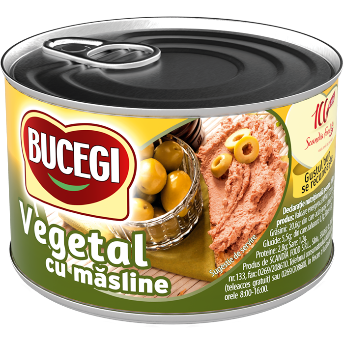 Bucegi Vegetal cu masline, 200g