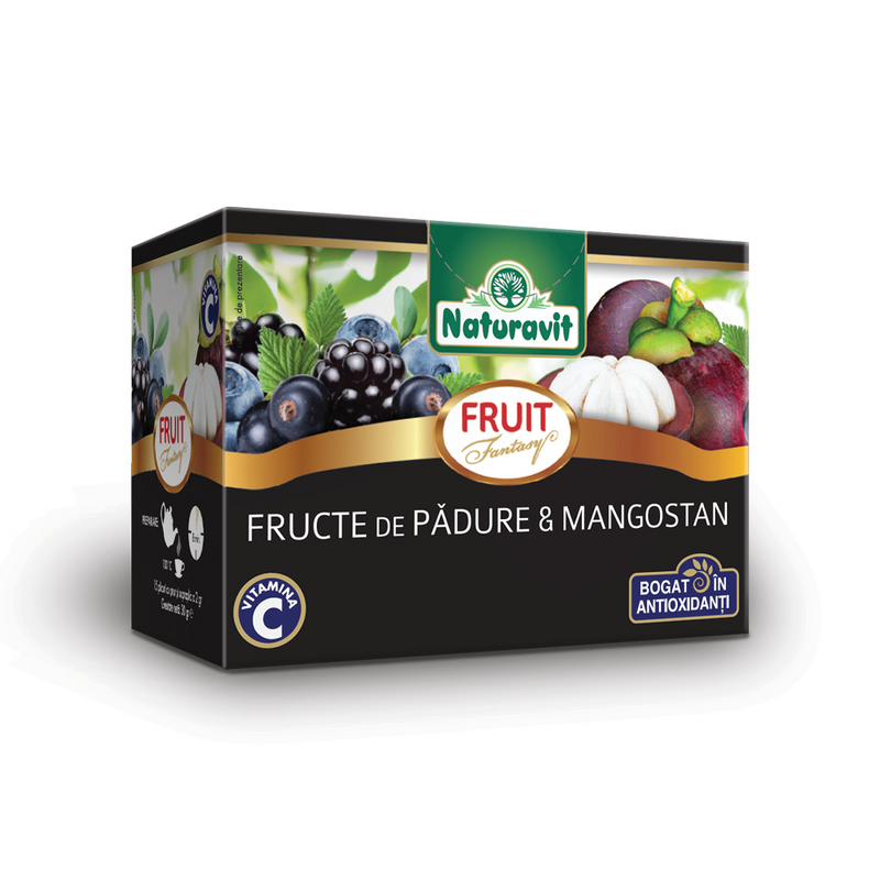 Naturavit ceai de fructe de padure si mangostan, 15 x 2 g