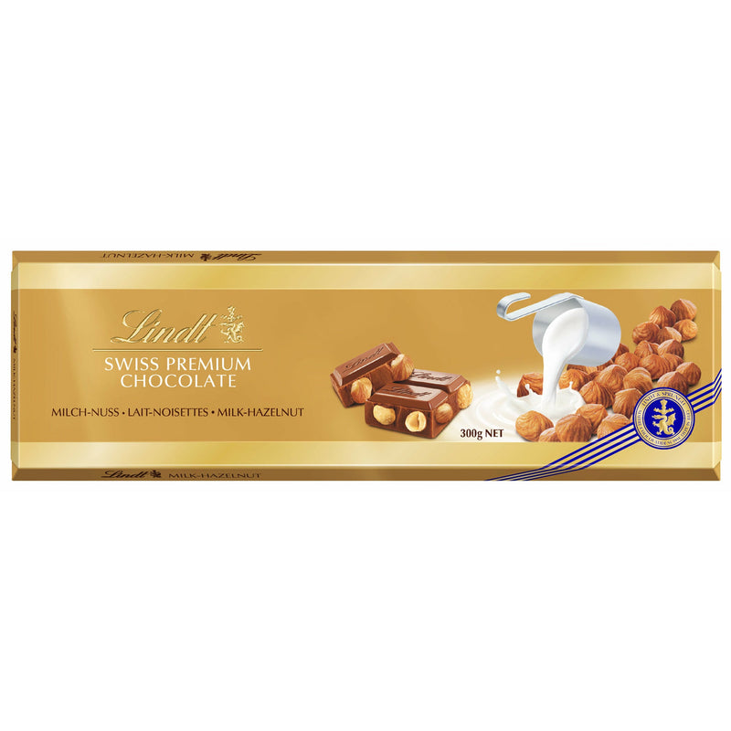 Lindt Gold Ciocolata elvetiana cu lapte cu alune intregi, 300g