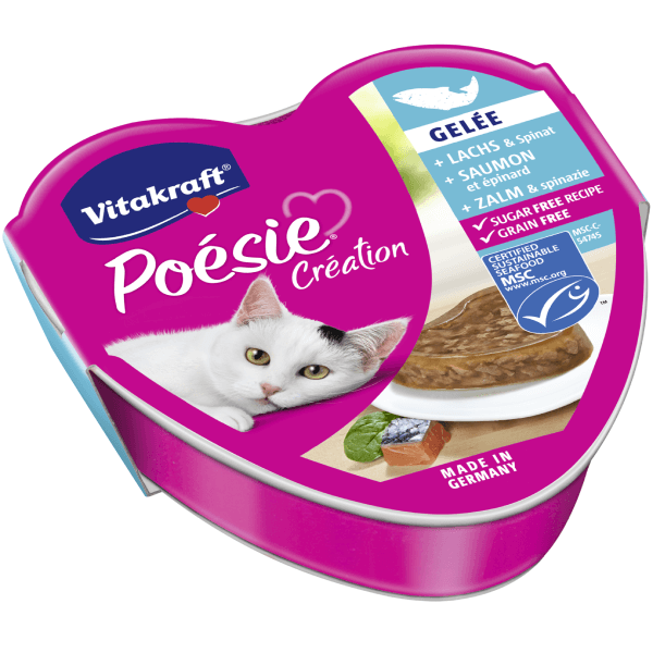 Hrana umeda pentru pisici Vitakraft Poesie Somon&Spanac, 85g