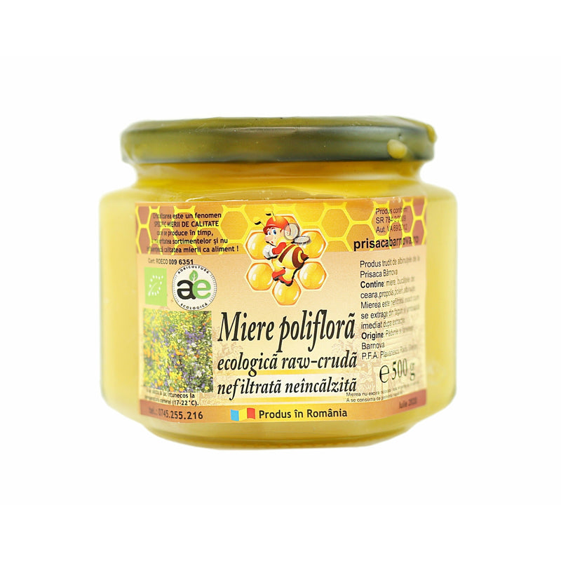Prisaca miere bio nefiltrata poliflora, 500 g