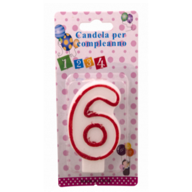 Lumanare aniversare, cifra 6